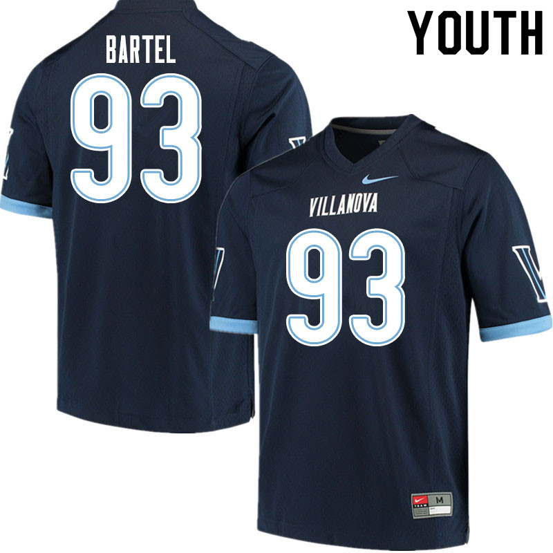 Youth #93 William Bartel Villanova Wildcats College Football Jerseys Sale-Navy